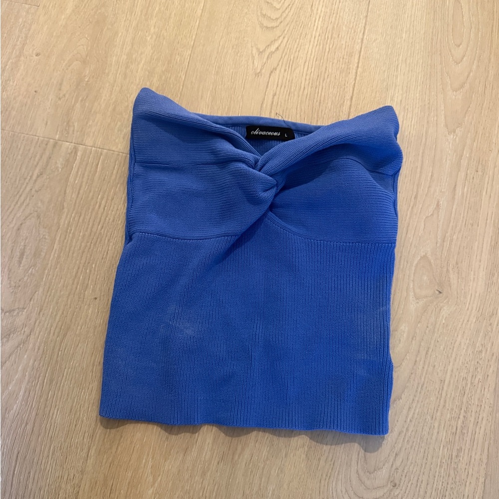 Blue Women's Strapless Top